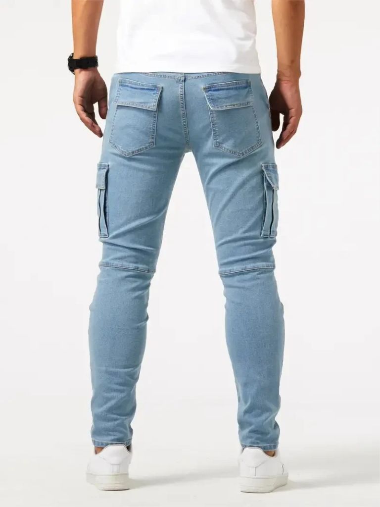 Denim Jeans Cargo Trousers - Cross & Crown - Cross & Crown