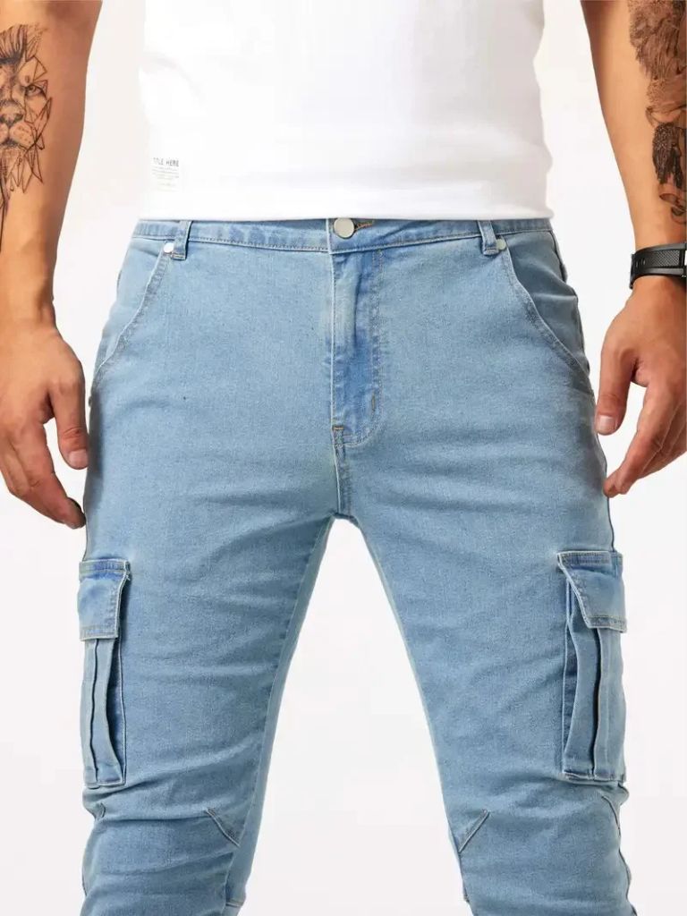 Denim Jeans Cargo Trousers - Cross & Crown - Cross & Crown
