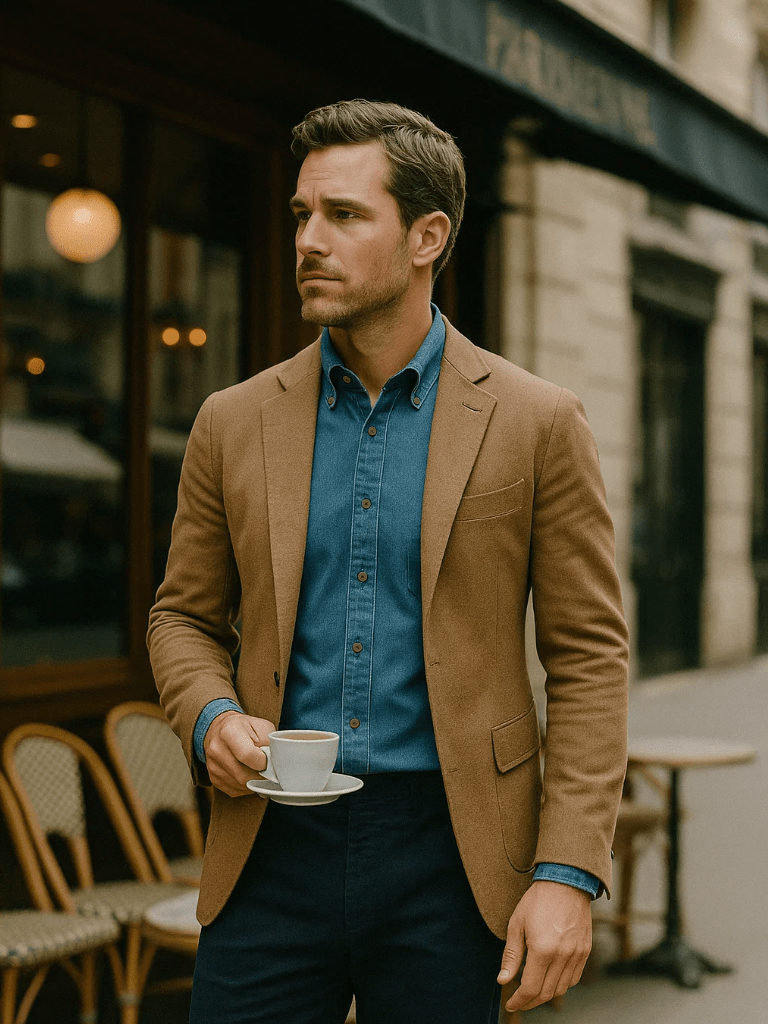 Elegant Denim Shirt - Cross & Crown - Cross & Crown