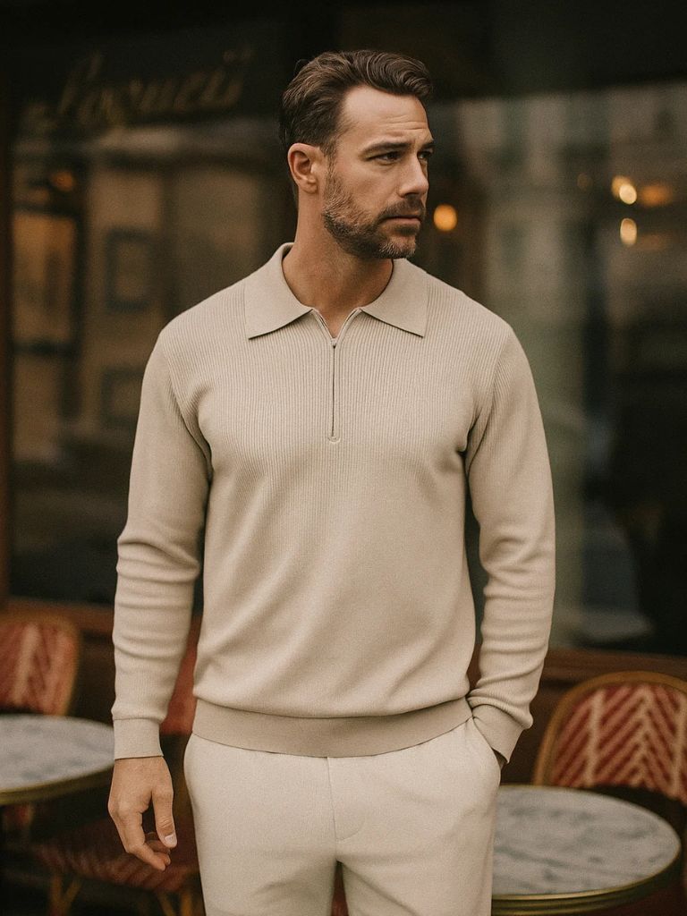 Essential Half Zip Sweater - Cross & Crown - Cross & Crown