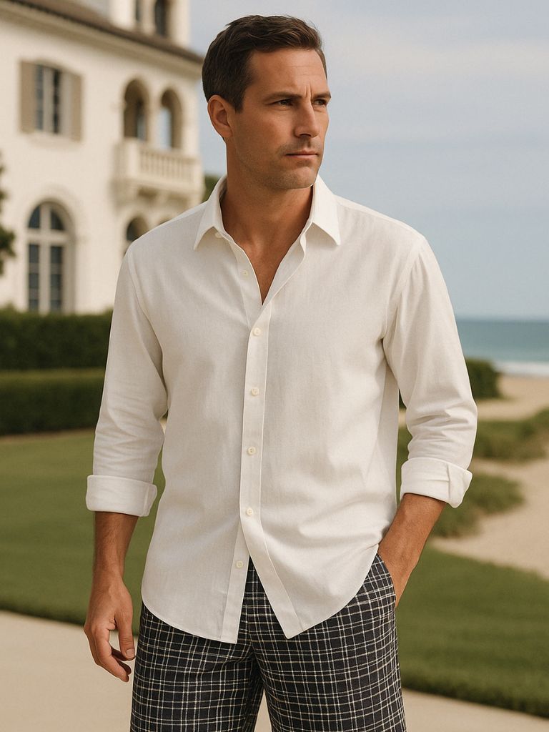 Essential Linen Casual Shirt - Cross & Crown - Cross & Crown