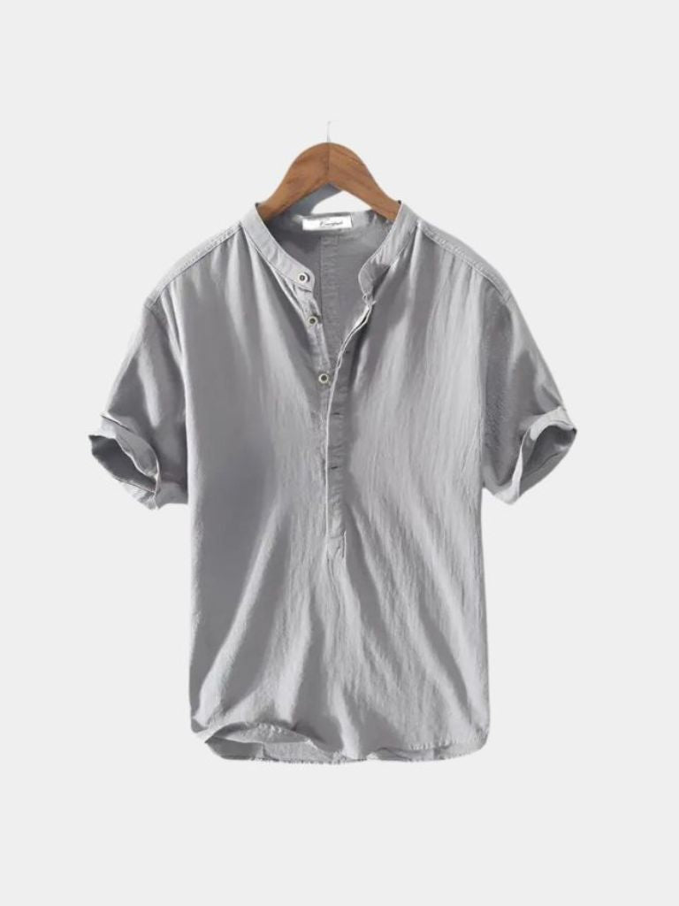 Essential Short Sleeve Linen Shirt - Cross & Crown - Cross & Crown