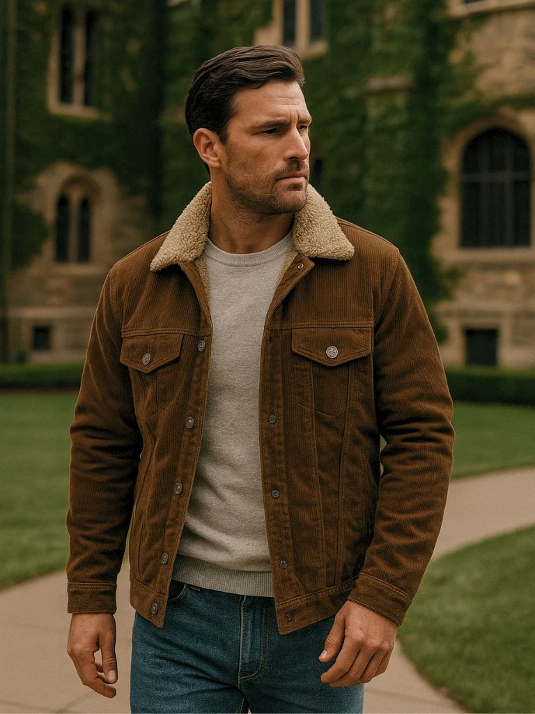 Heritage Corduroy Sherpa Jacket - Cross & Crown - Cross & Crown