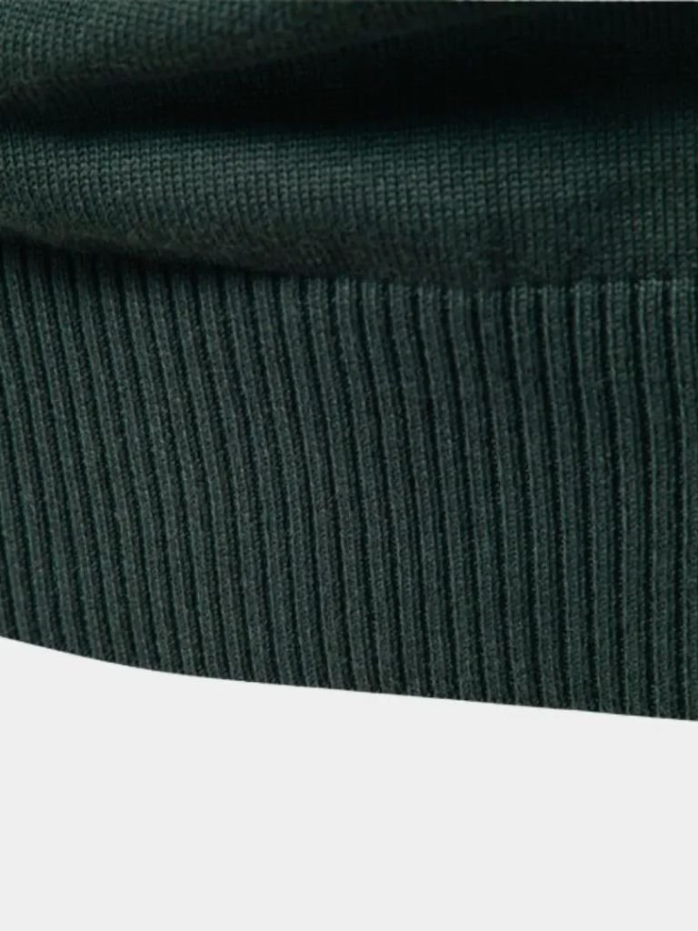 Knit Striped Quarter - Zip Jumper Sweater - Cross & Crown - Cross & Crown