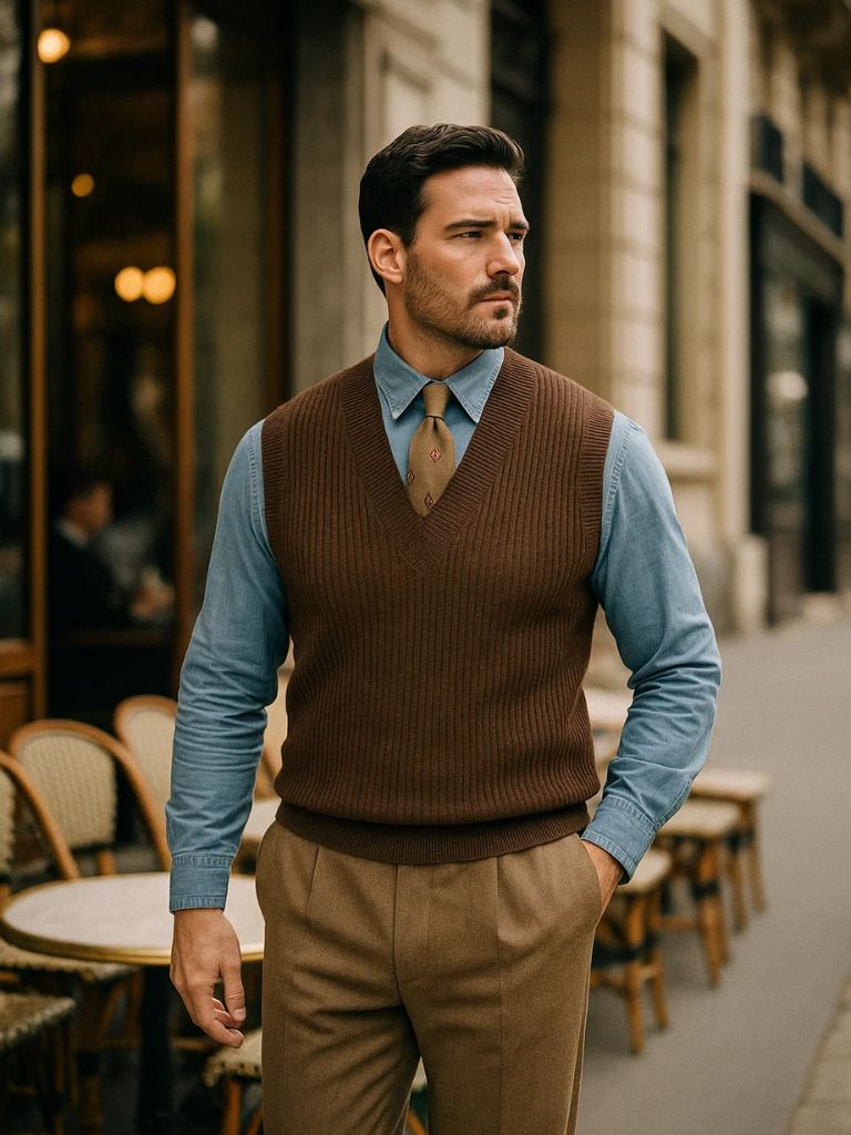 Knit Vest Waistcoat - Cross & Crown - Cross & Crown
