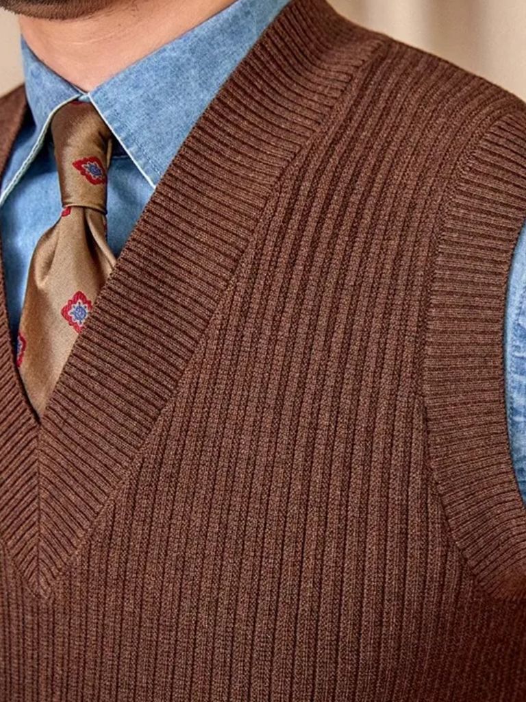 Knit Vest Waistcoat - Cross & Crown - Cross & Crown
