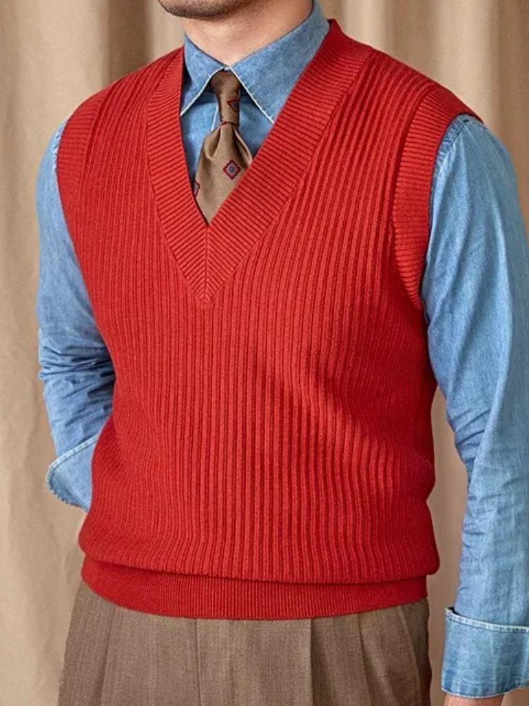 Knit Vest Waistcoat - Cross & Crown - Cross & Crown