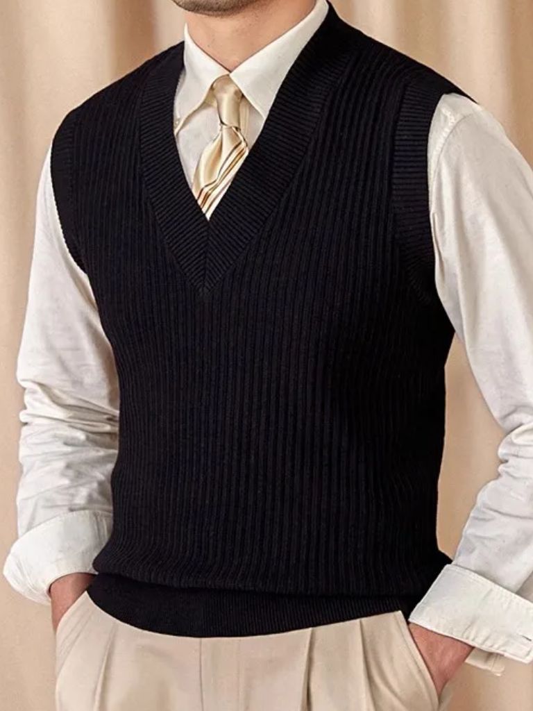 Knit Vest Waistcoat - Cross & Crown - Cross & Crown