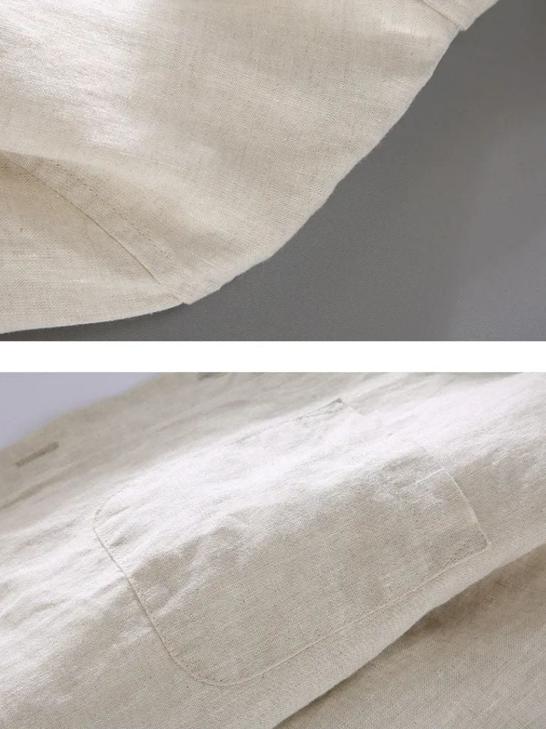 Long Sleeve Essential Linen Shirt - Cross & Crown - Cross & Crown