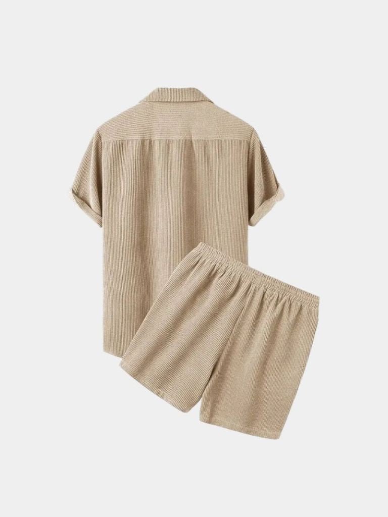 Minimalist Corduroy Set Shorts and Shirt - Cross & Crown - Cross & Crown