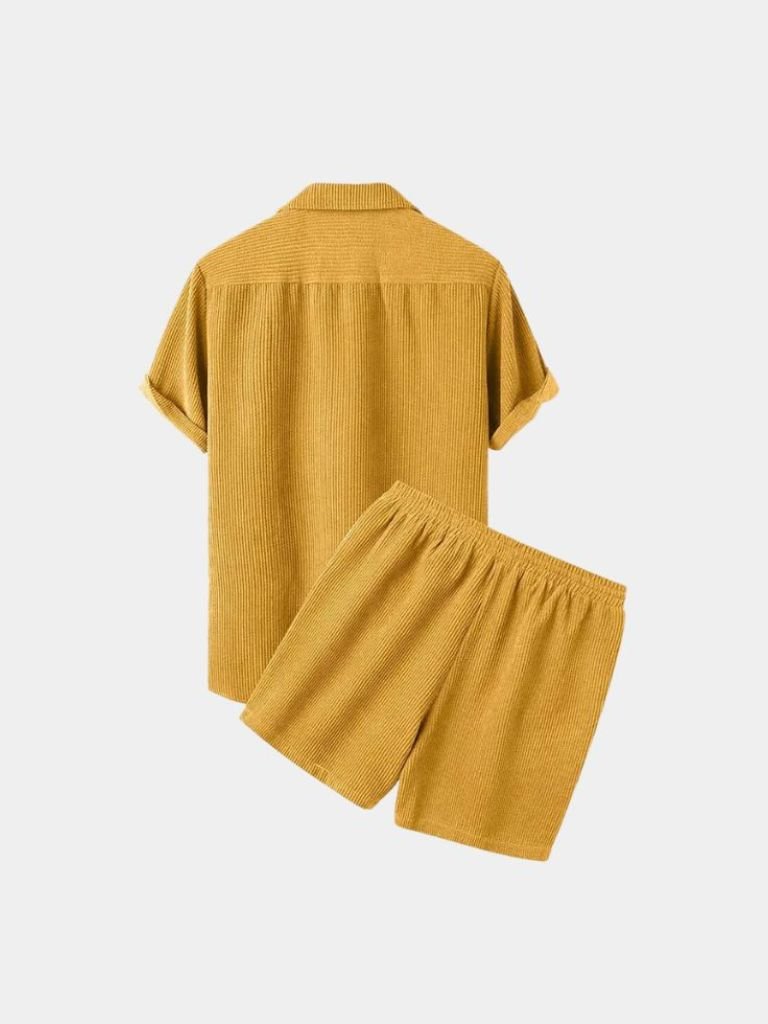 Minimalist Corduroy Set Shorts and Shirt - Cross & Crown - Cross & Crown