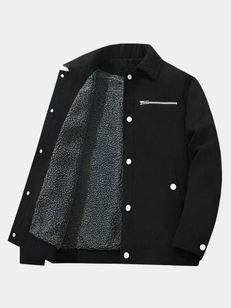 Minimalist Corduroy Sherpa Jacket - Cross & Crown - Cross & Crown