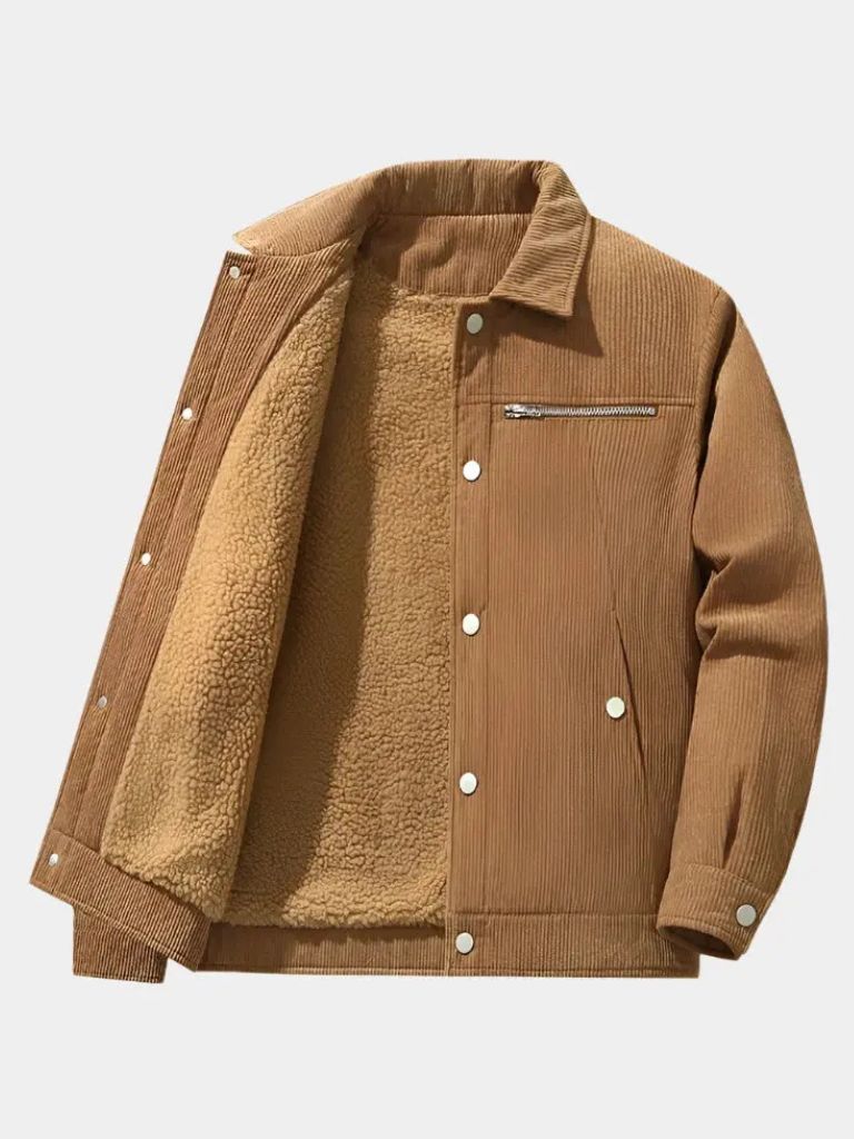Minimalist Corduroy Sherpa Jacket - Cross & Crown - Cross & Crown