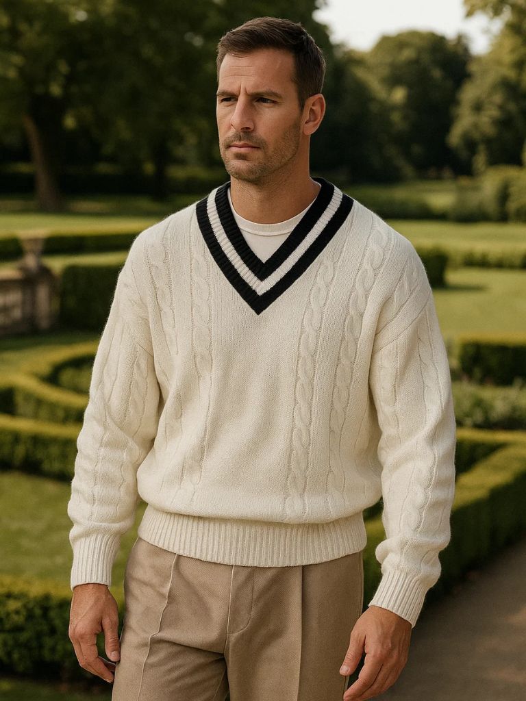 Minimalist V - Neck Sweater - Cross & Crown - Cross & Crown