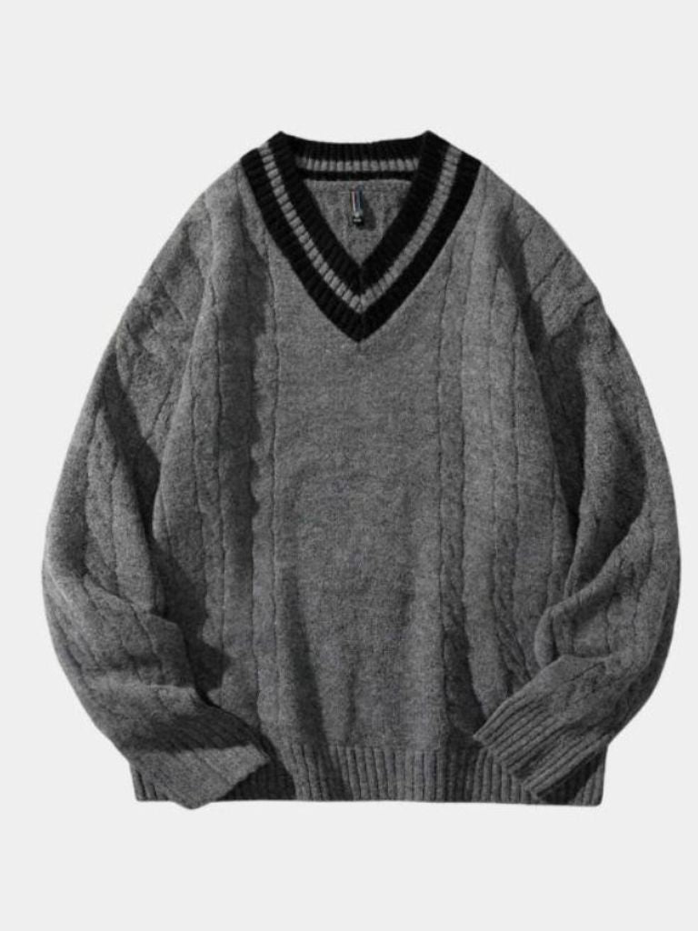Minimalist V - Neck Sweater - Cross & Crown - Cross & Crown