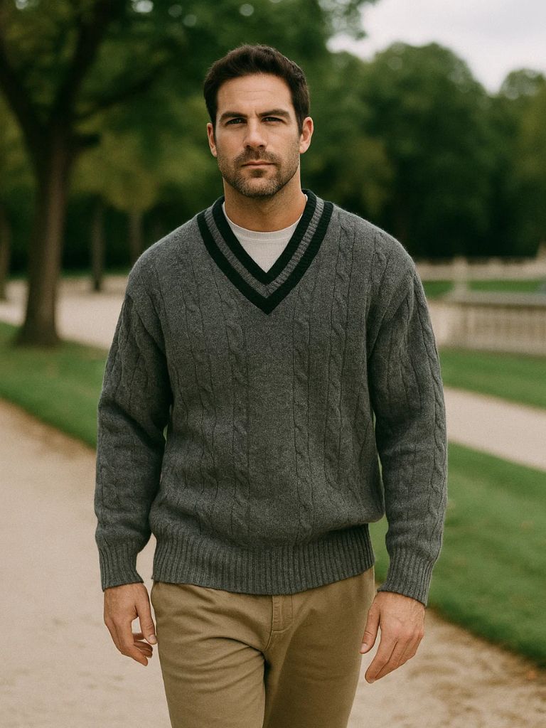 Minimalist V - Neck Sweater - Cross & Crown - Cross & Crown