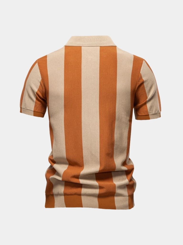 Navy Stripe Polo - Cross & Crown - Cross & Crown