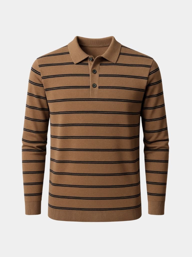 Navy Sunset Striped Polo - Cross & Crown - Cross & Crown