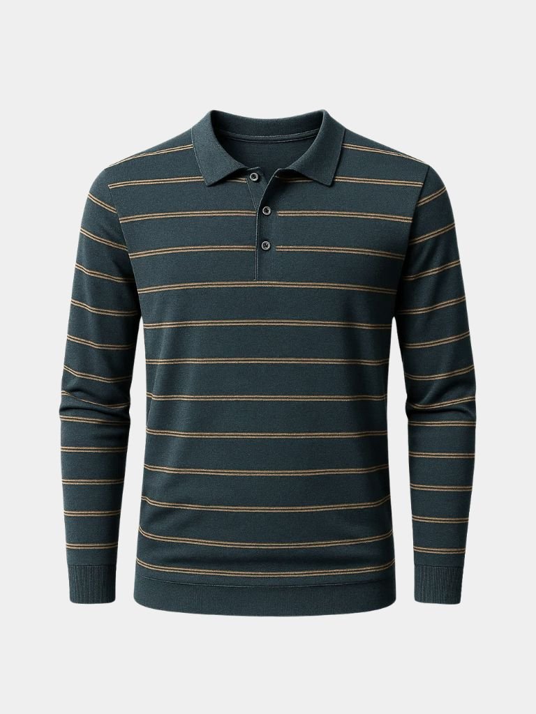 Navy Sunset Striped Polo - Cross & Crown - Cross & Crown