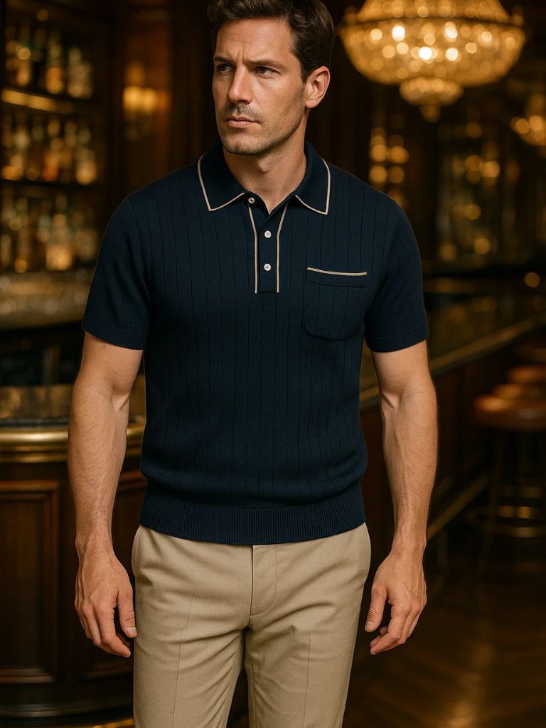 Old Money Knit Polo Shirt - Cross & Crown - Cross & Crown