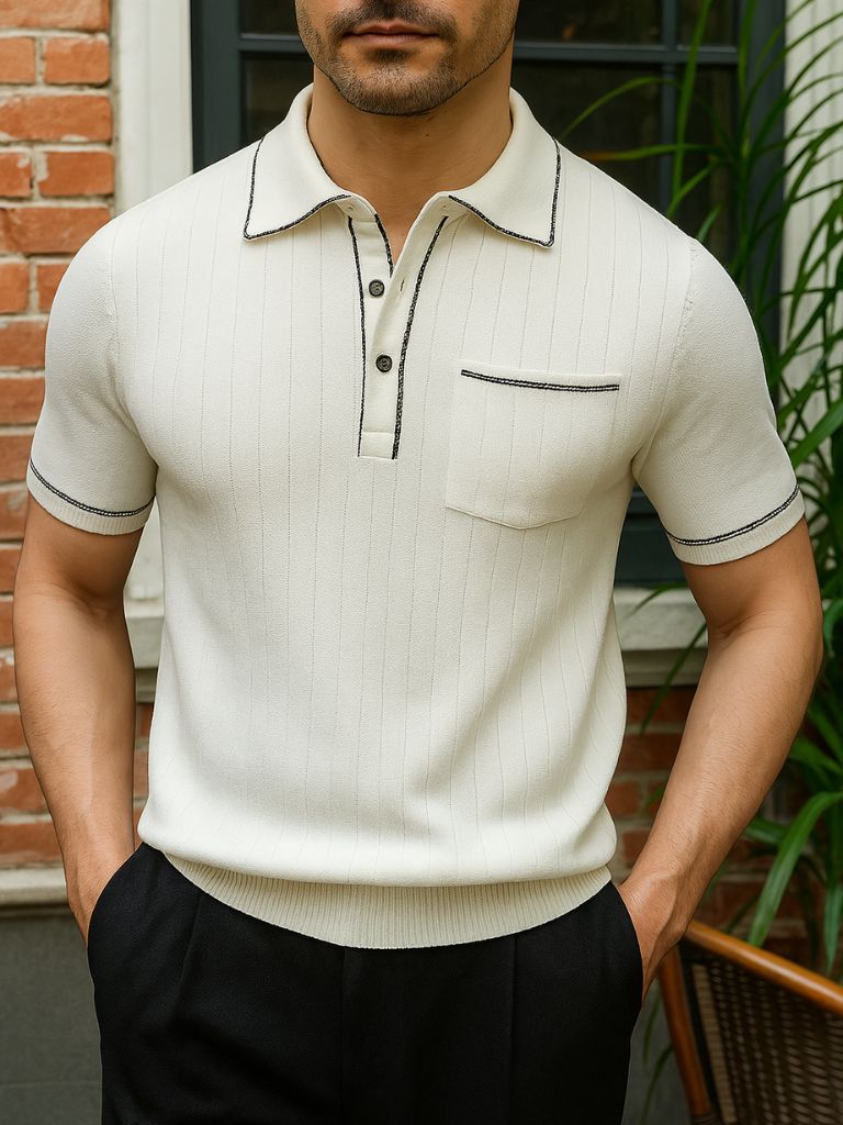 Old Money Knit Polo Shirt - Cross & Crown - Cross & Crown