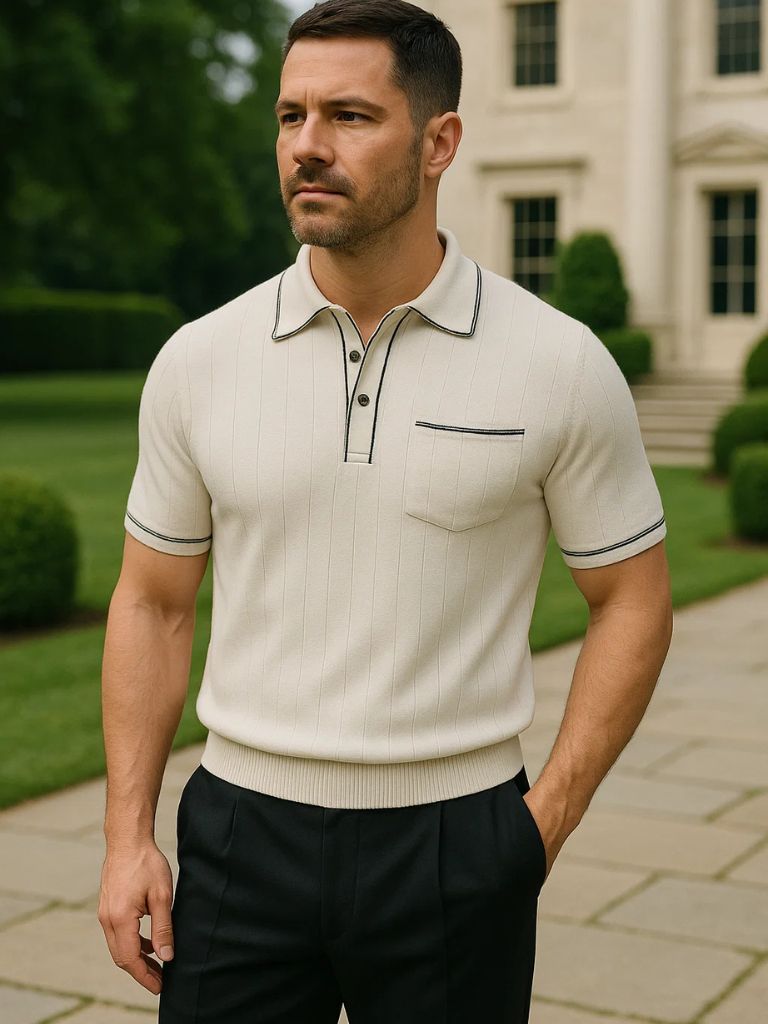 Old Money Knit Polo Shirt - Cross & Crown - Cross & Crown