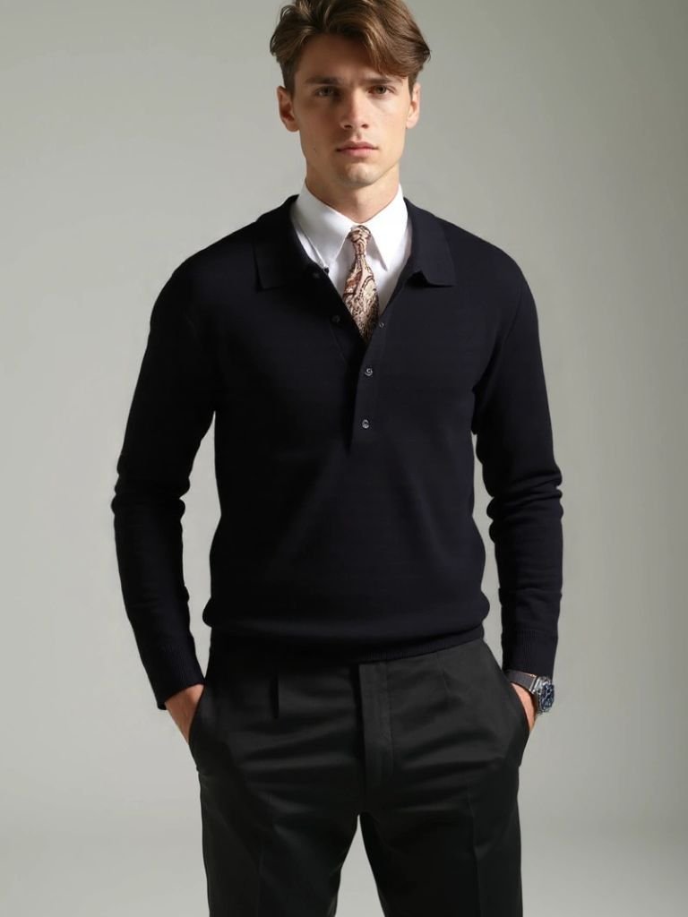 Old Money Knit Polo Sweater - Cross & Crown - Cross & Crown