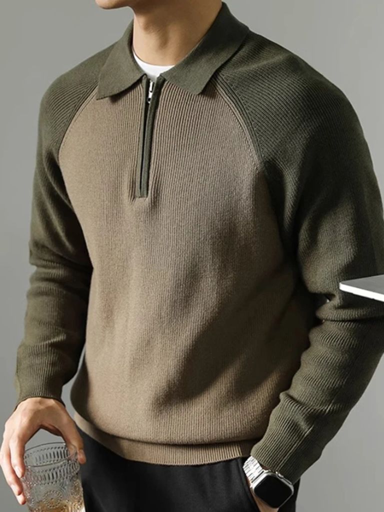 Raglan Quarter Zip Sweater - Cross & Crown - Cross & Crown