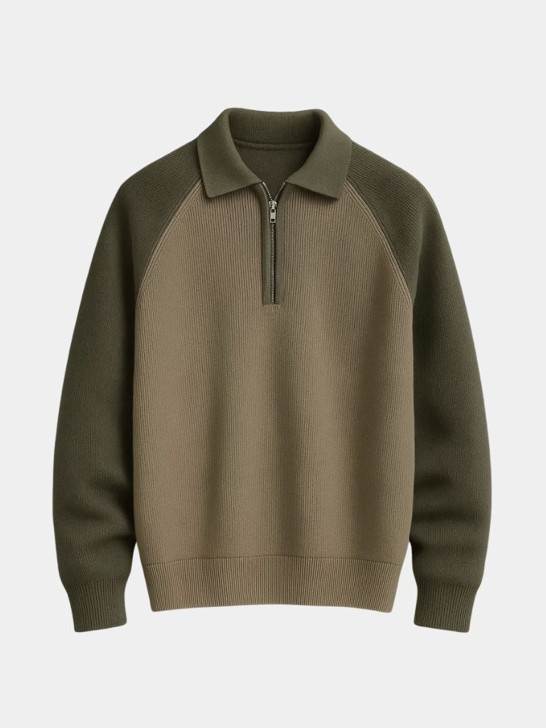 Raglan Quarter Zip Sweater - Cross & Crown - Cross & Crown