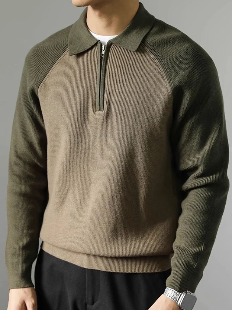 Raglan Quarter Zip Sweater - Cross & Crown - Cross & Crown