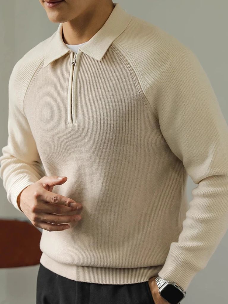 Raglan Quarter Zip Sweater - Cross & Crown - Cross & Crown
