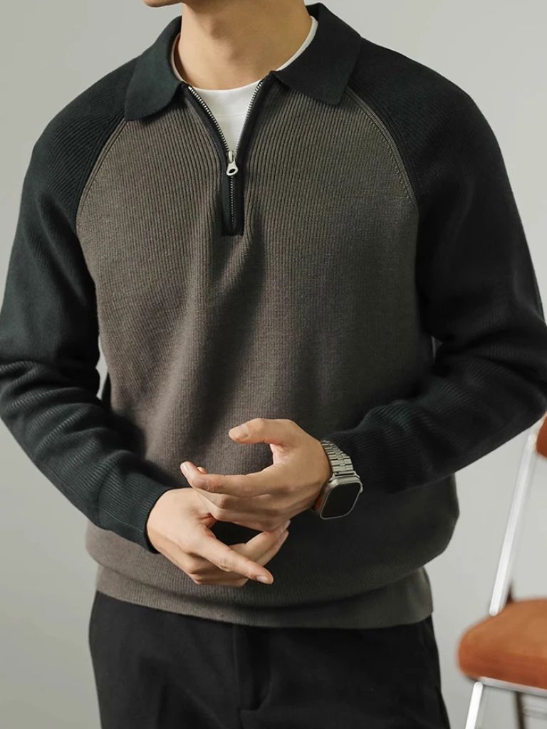 Raglan Quarter Zip Sweater - Cross & Crown - Cross & Crown