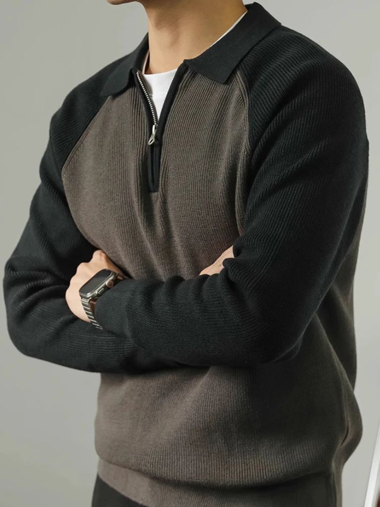 Raglan Quarter Zip Sweater - Cross & Crown - Cross & Crown