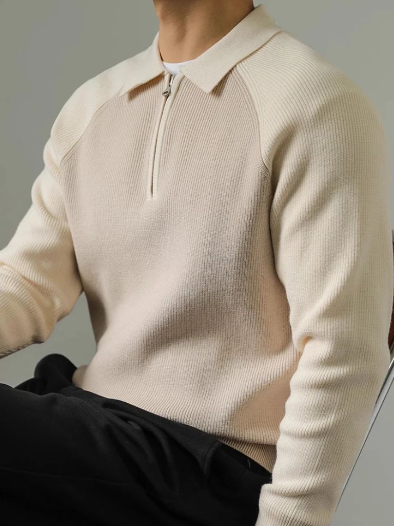Raglan Quarter Zip Sweater - Cross & Crown - Cross & Crown