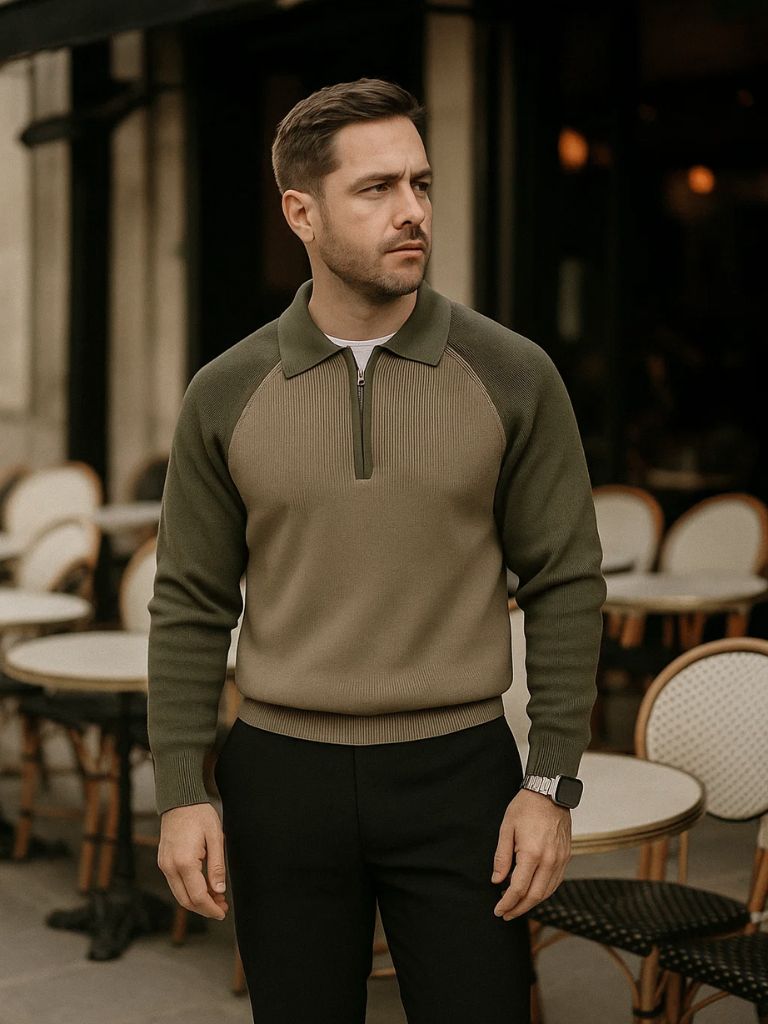 Raglan Quarter Zip Sweater - Cross & Crown - Cross & Crown