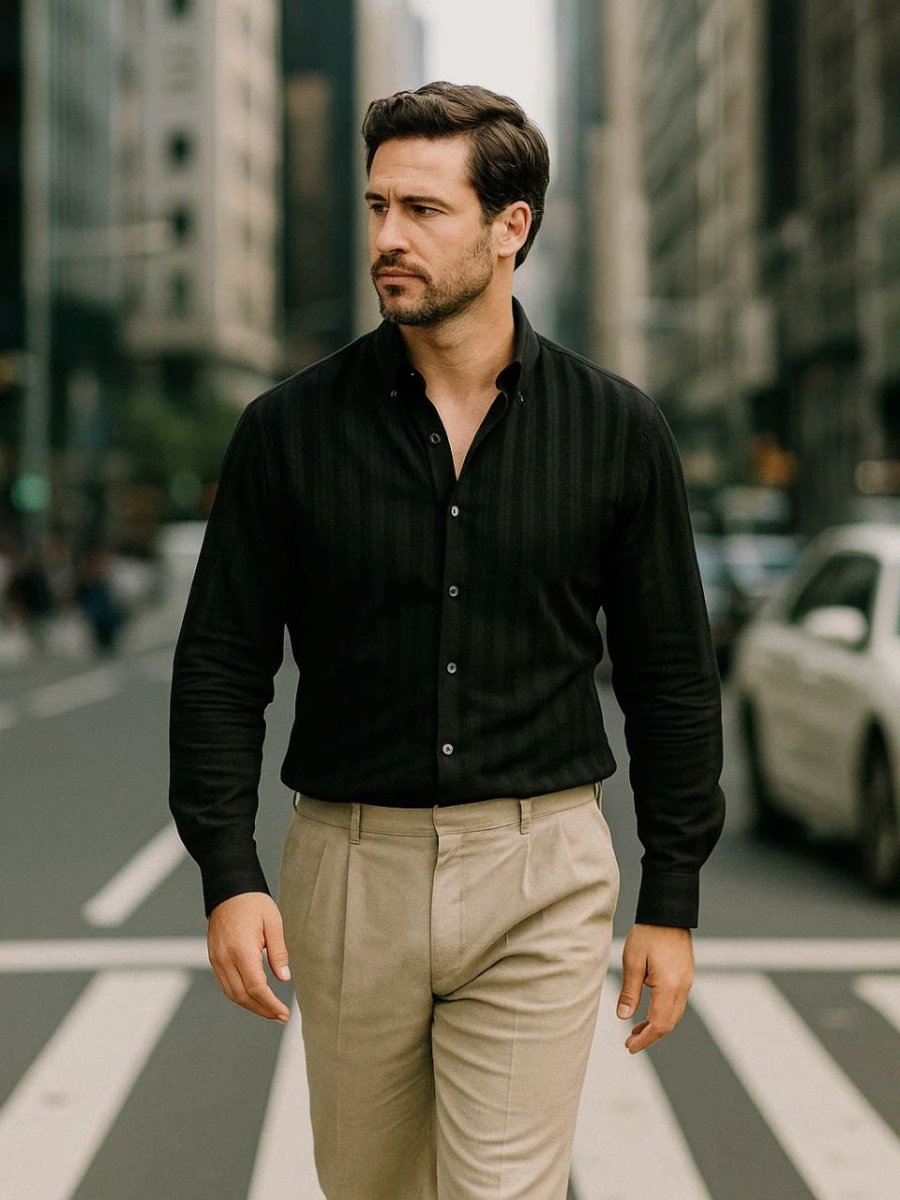 Striped Button Down Seersucker Shirt - Cross & Crown - Cross & Crown