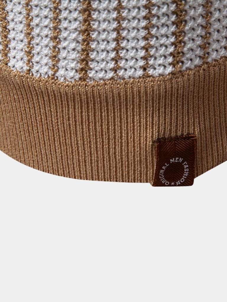 Striped Knit Polo Shirt - Cross & Crown - Cross & Crown