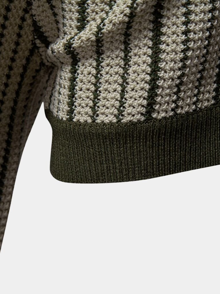 Striped Knit Polo Shirt - Cross & Crown - Cross & Crown