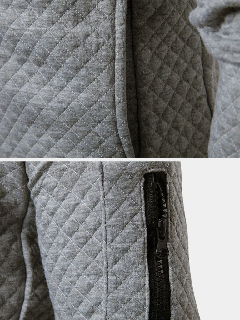 Textured Casual Bomber Jacket - Cross & Crown - Cross & Crown
