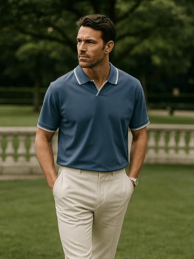 Timeless Black V - Neck Polo - Cross & Crown - Cross & Crown