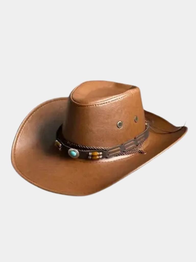 Western Cowboy Leather Hat - Cross & Crown - Cross & Crown