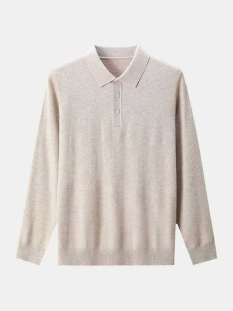 Wool Knit Button Up Polo Pullover - Cross & Crown - Cross & Crown