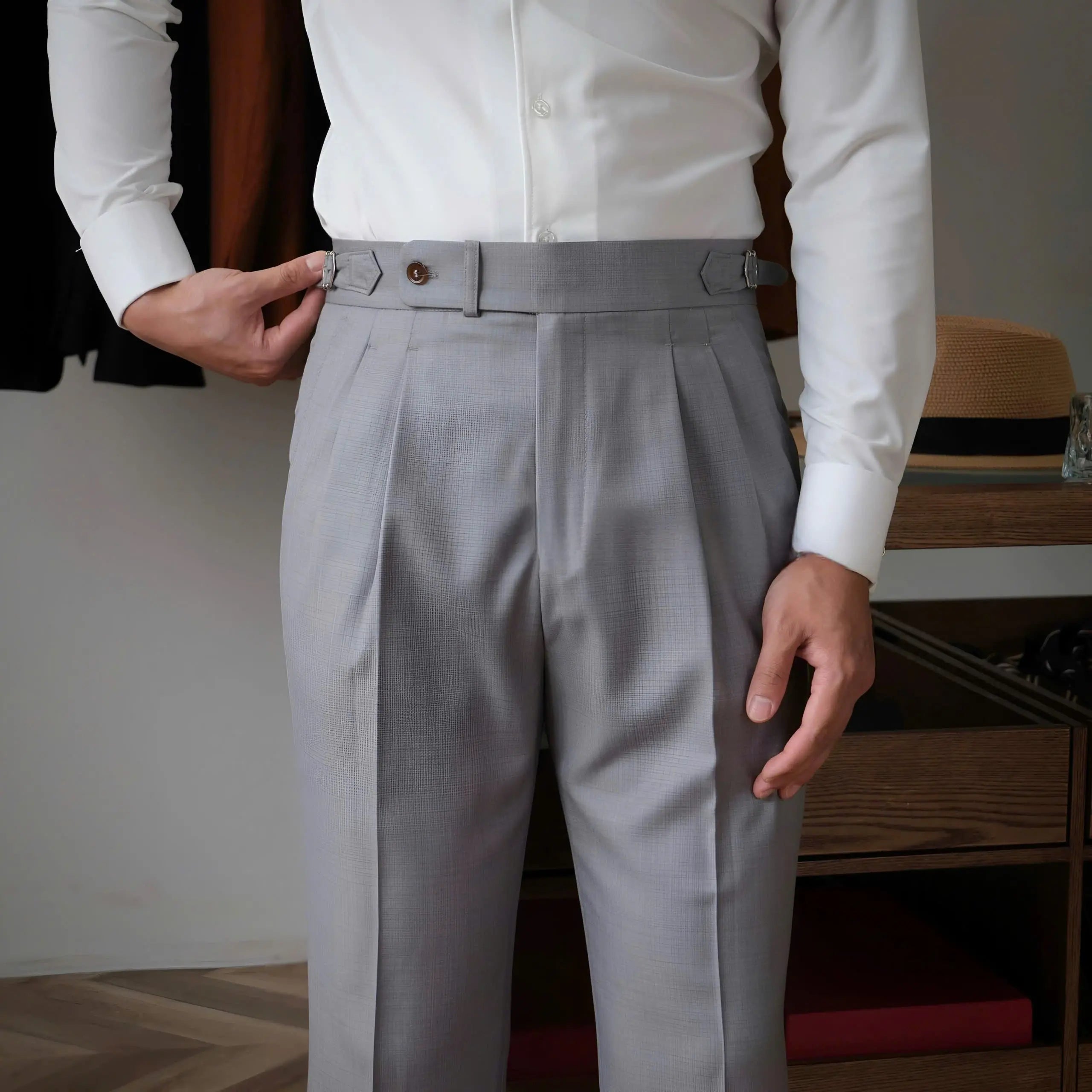 Classic Genova Sidetab Trousers - Cross & Crown Cross & Crown