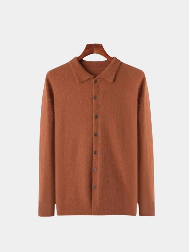 100% Cashmere Polo Cardigan - Cross & Crown - Cross & Crown