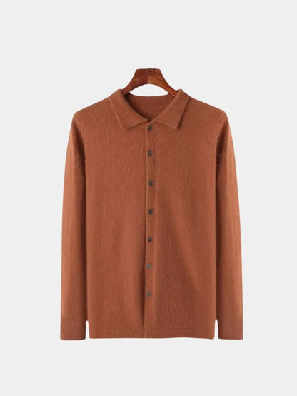 100% Cashmere Polo Cardigan - Cross & Crown - Cross & Crown
