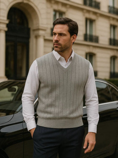 100% Merino Wool Pullover Sweater Vest - Cross & Crown - Cross & Crown