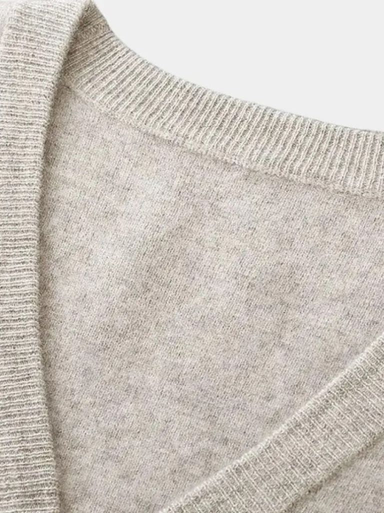100% Merino Wool V Neck Knitwear Cardigan Sweater - Cross & Crown - Cross & Crown