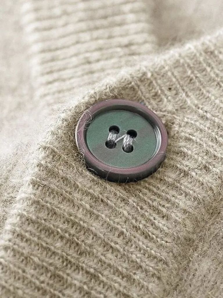 100% Merino Wool V Neck Knitwear Cardigan Sweater - Cross & Crown - Cross & Crown
