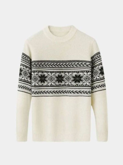 100% Wool Fair Isle Pullover Sweater Jumper - Cross & Crown - Cross & Crown