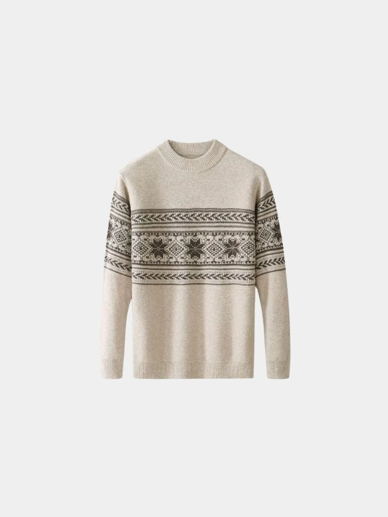 100% Wool Fair Isle Pullover Sweater Jumper - Cross & Crown